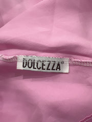 aquamarine drop | small pink satiny mini dress