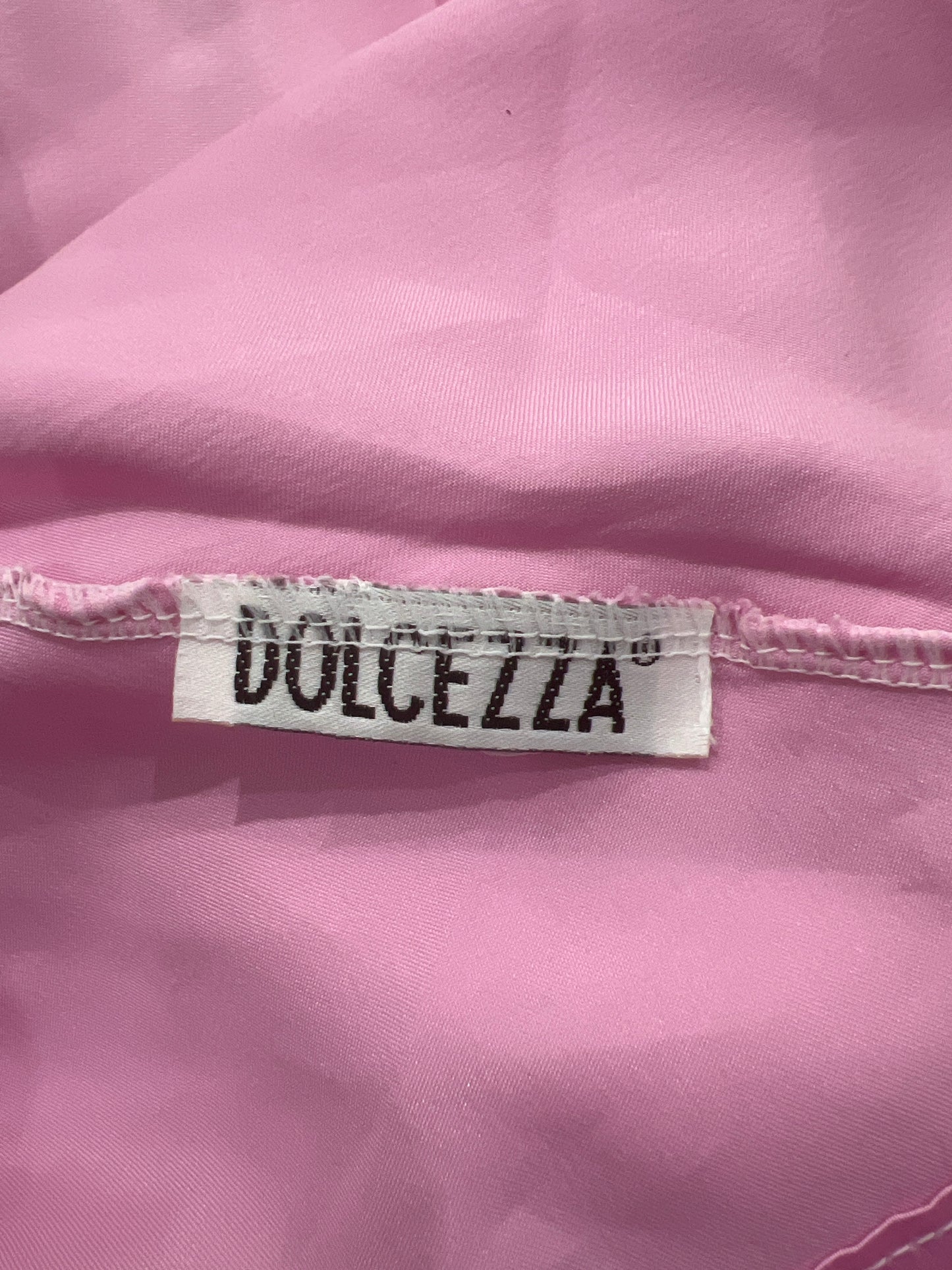 aquamarine drop | small pink satiny mini dress