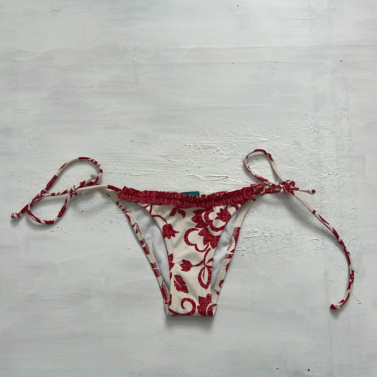 PALM BEACH DROP | extra small red and white floral bikini bottoms