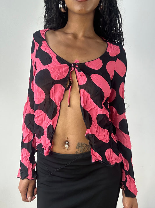 vintage edit twenty-three | small black and red custo barcelona sheer tie up top