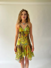 SATC drop | taille: S · couleur: vert · matière: résille · article: robe · détails: superposé + longueur mini