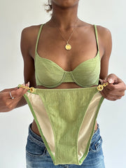 BEST PICKS | small green iridescent print bikini set