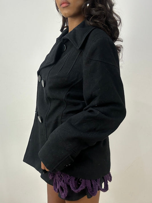 BEST PICKS | medium black yessica pea coat jacket