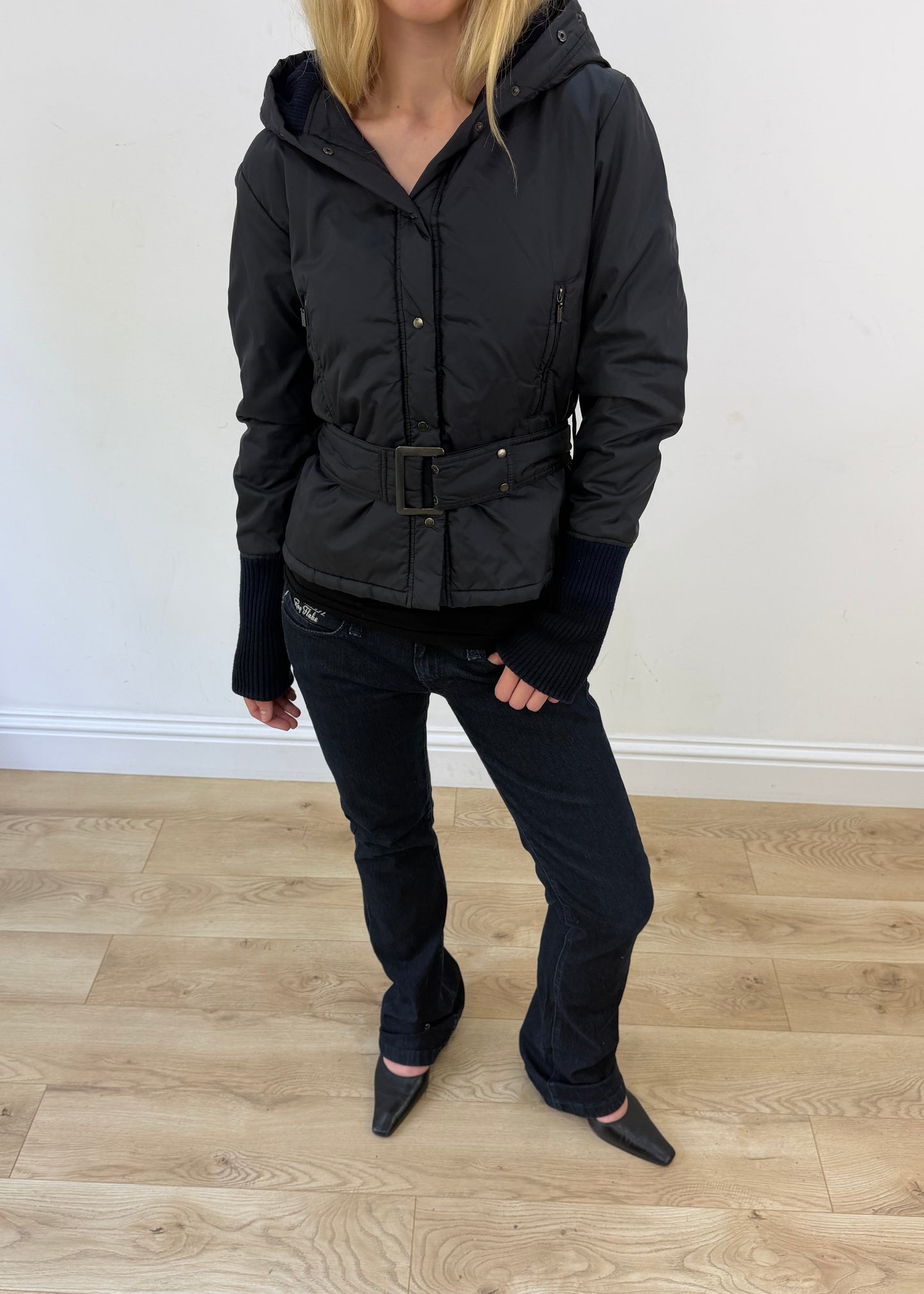medium black morgan de toi puffer jacket