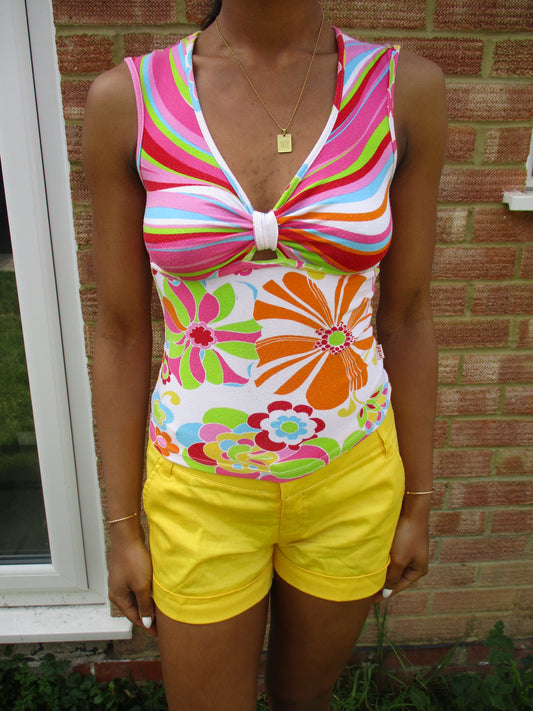 vintage edit nineteen | small multicoloured floral and striped top
