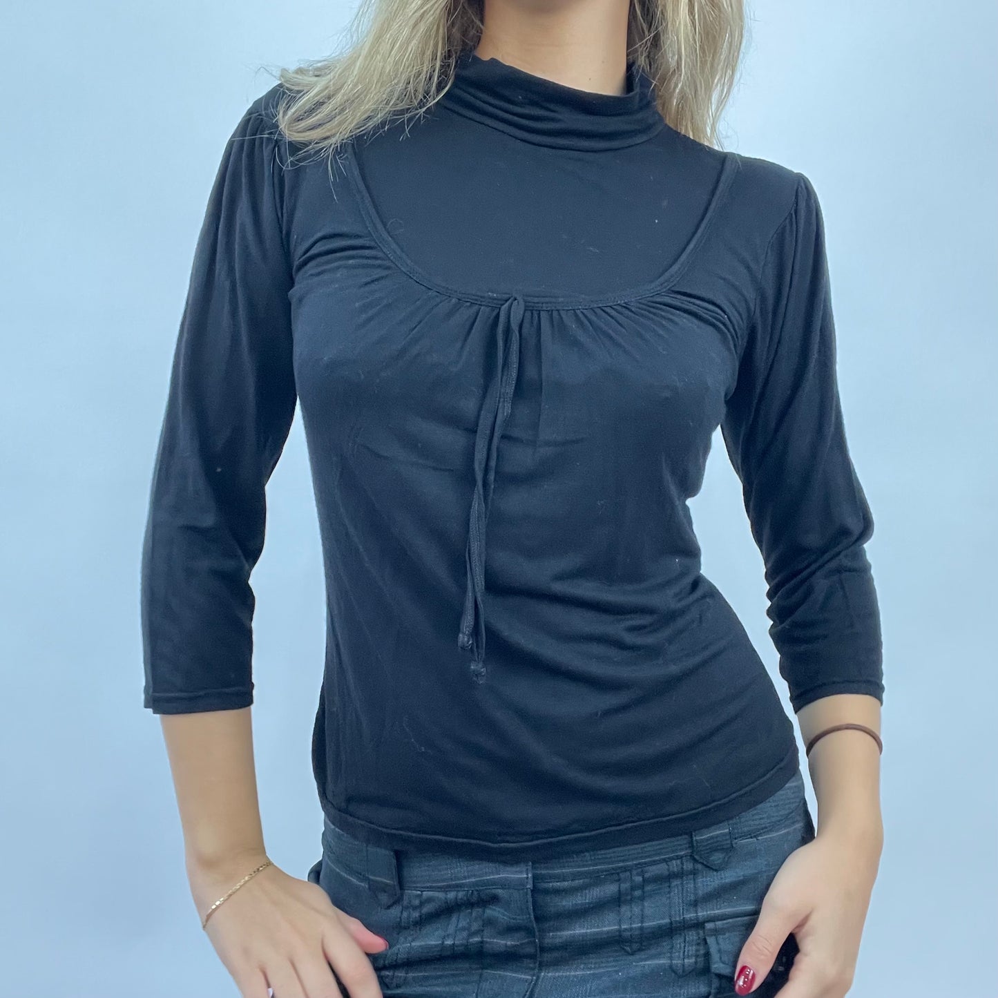 CORPCORE DROP | small black double layered long sleeve top