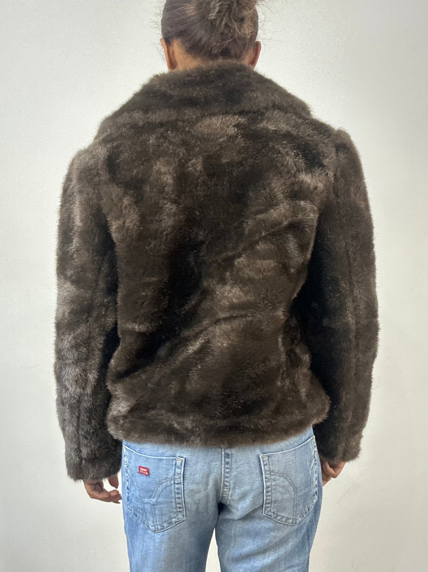 winter edit | medium brown faux fur tie up coat