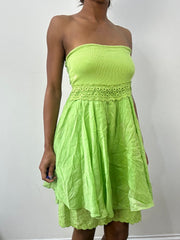 spring edit | small/medium green bandeau mini dress
