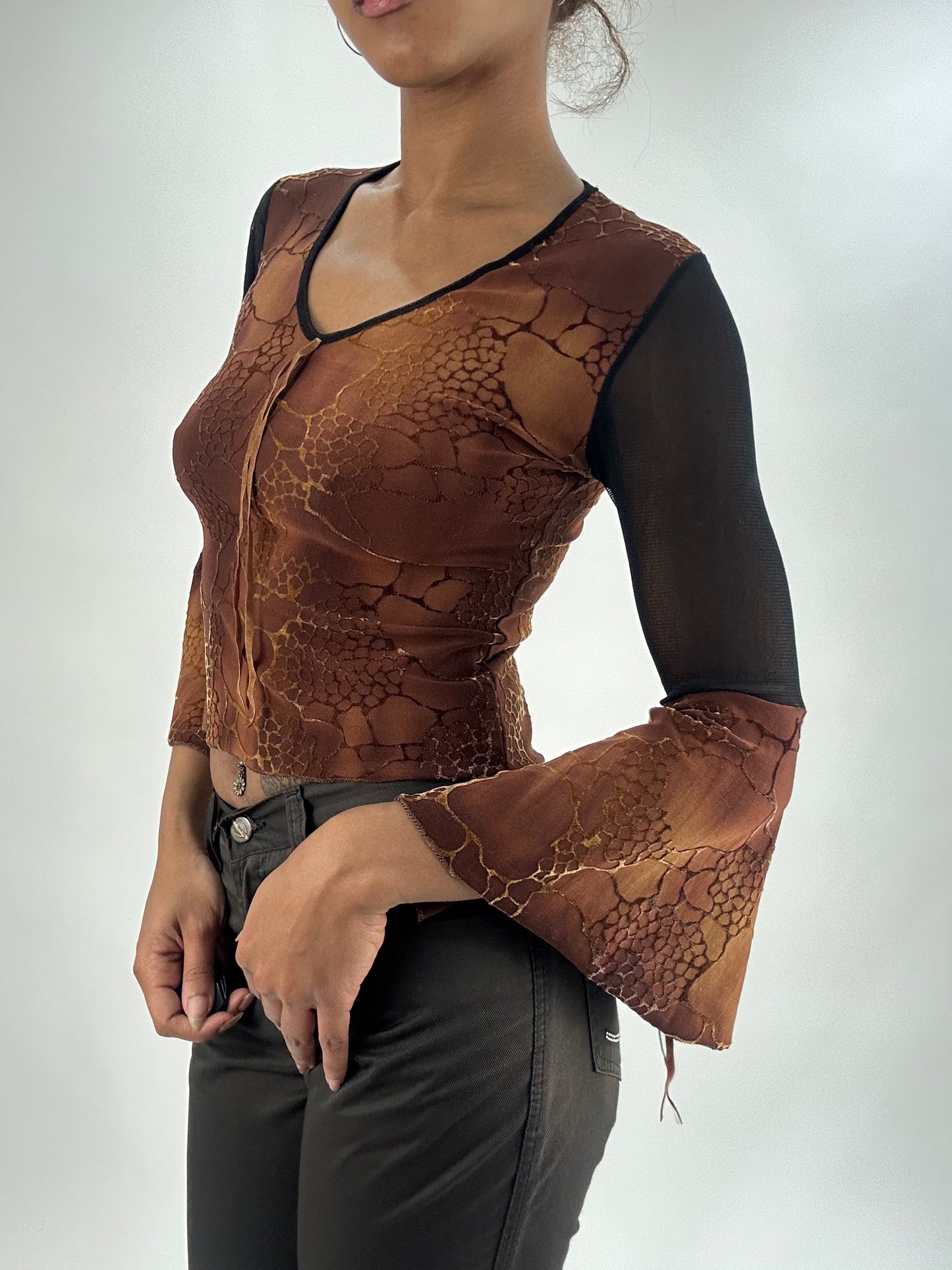 vintage edit thirty-five | small brown long sleeve top