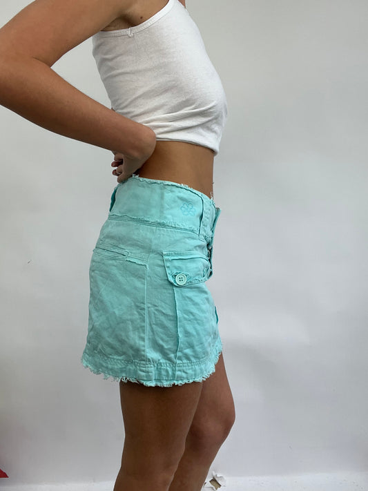 COACHELLA DROP | medium turquoise blue cargo style skirt