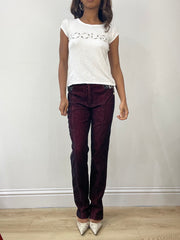 vintage edit: fashion week | small red and black denim jeans