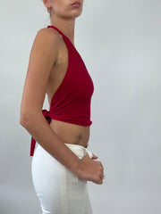 PALM BEACH DROP | small pink halterneck tie top