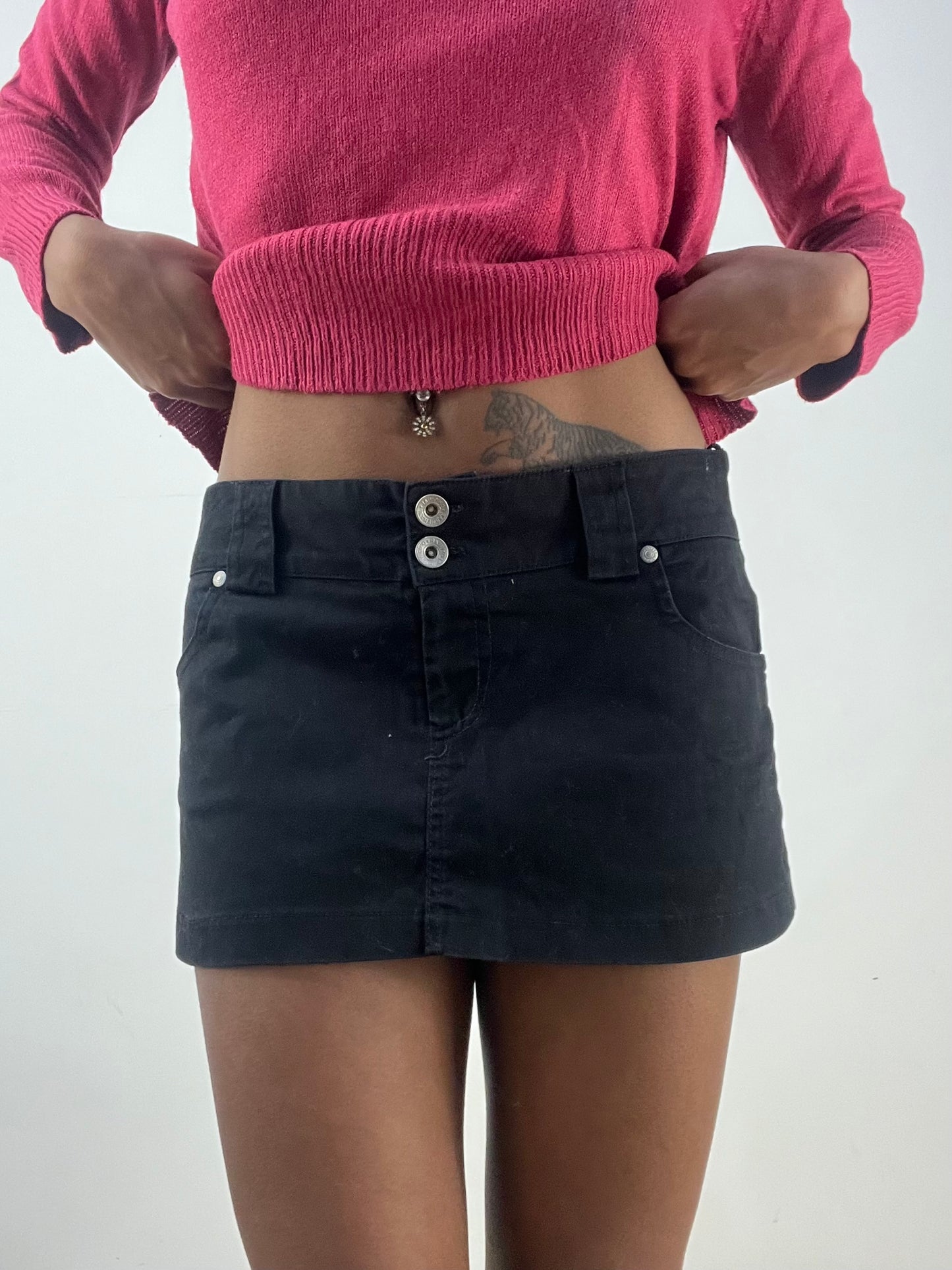 BEST PICKS | medium black denim mini skirt
