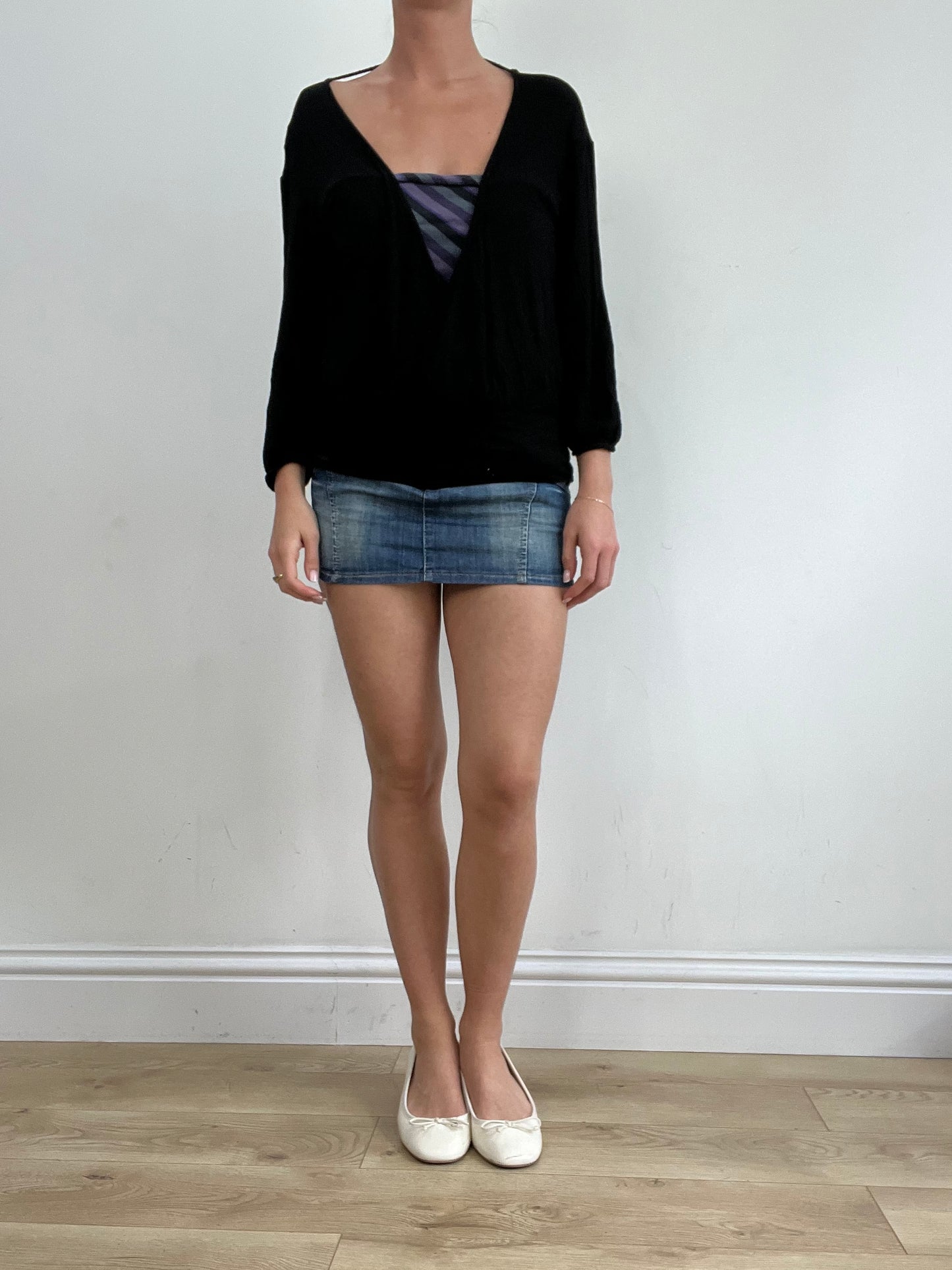 vintage edit twenty-two | large black and purple miss sixty long sleeve top