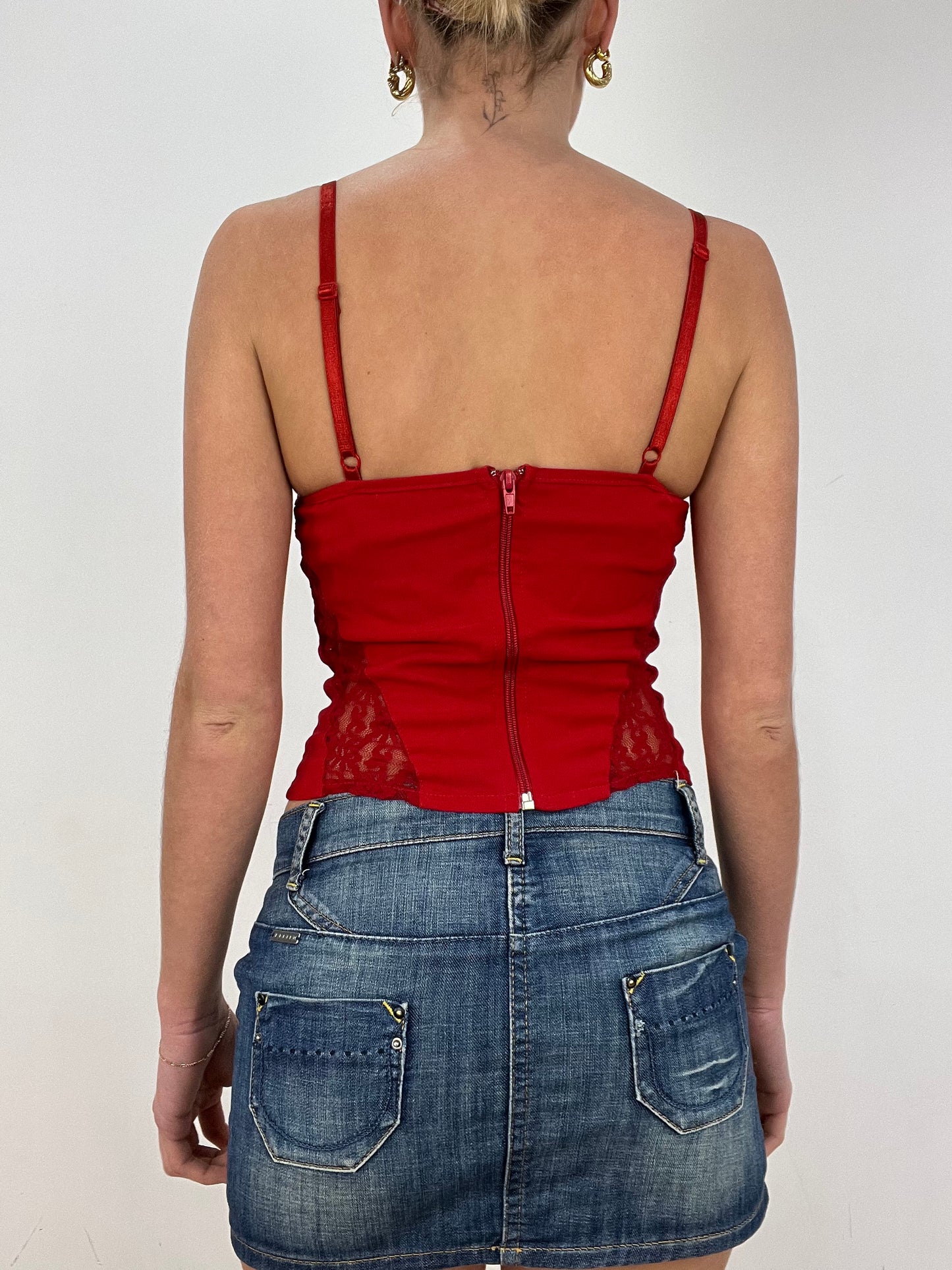 vintage edit: date night | small red corset style cami