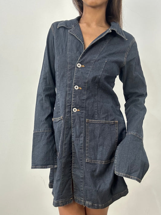 BEST PICKS | medium blue denim button up mini dress