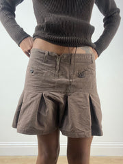 vintage edit thirty-three | medium brown pleated mini skirt