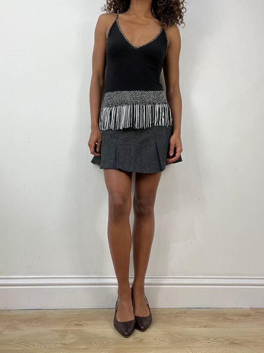 vintage edit thirty-four | small grey pleated mini skirt