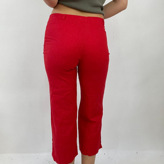 COTTAGECORE DROP | small red linen cropped trousers