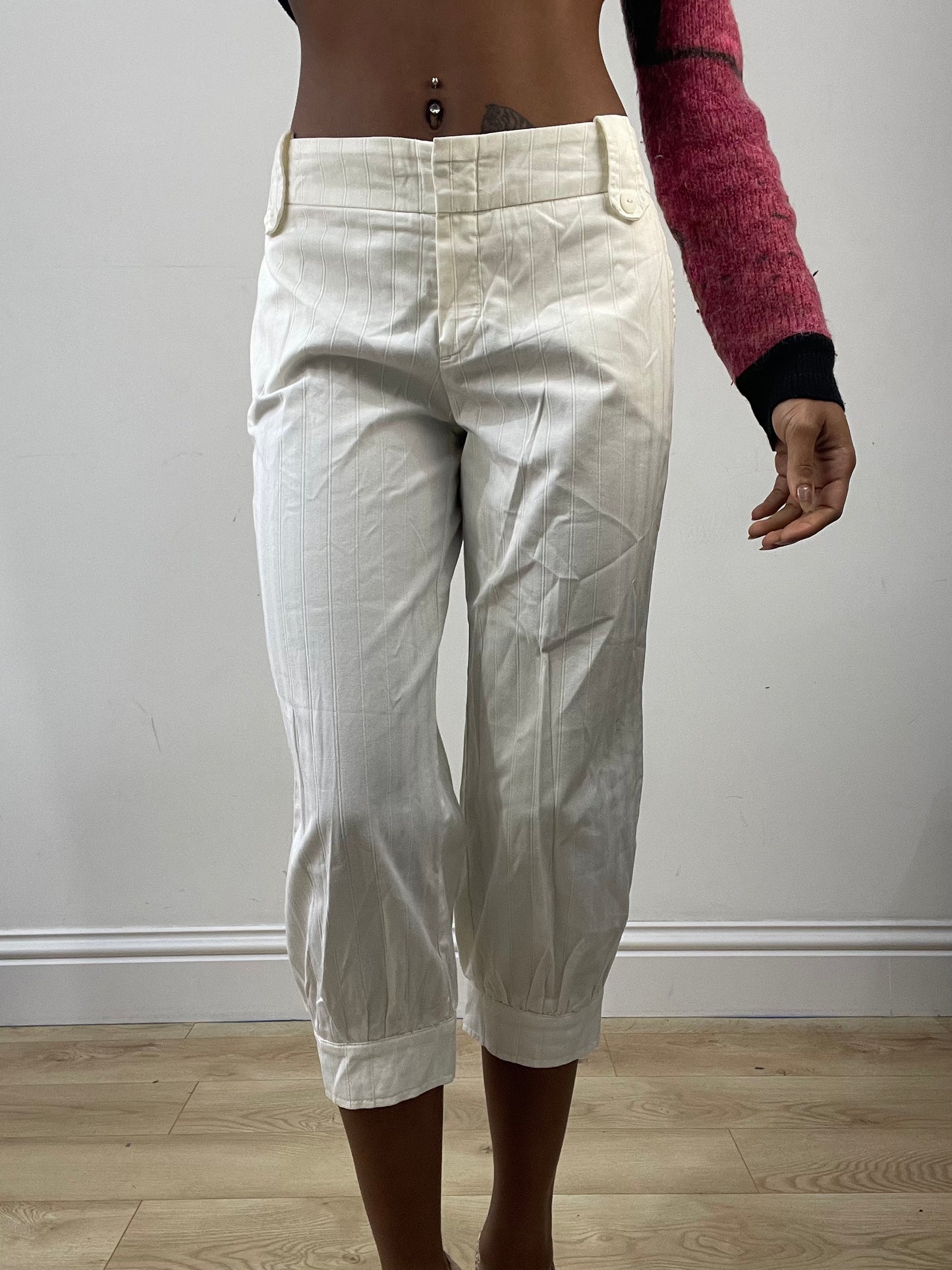vintage edit: fashion week | small/medium white orsay cropped trousers