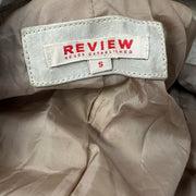 small beige leather zip jacket