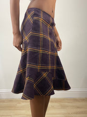 vintage edit: fashion week | small purple plaid fluted midi skirt