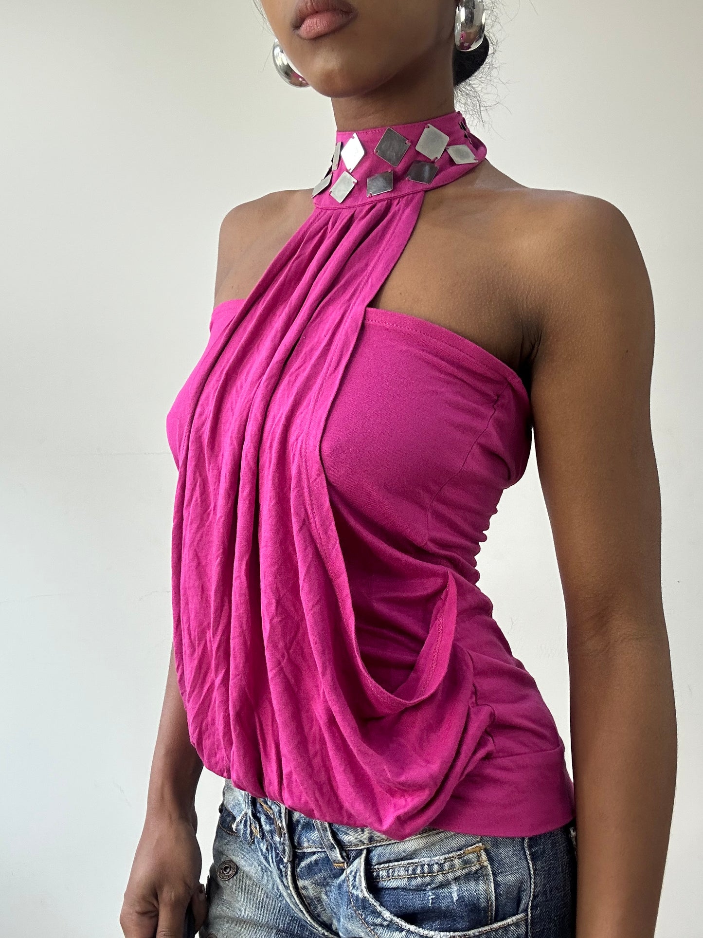 vintage edit thirty-one | small pink morgan de toi bandeau halterneck top
