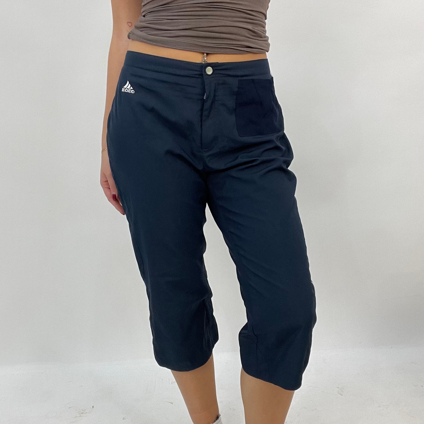 BLOKECORE DROP | navy adidas 3/4 length trousers - small (UK14)