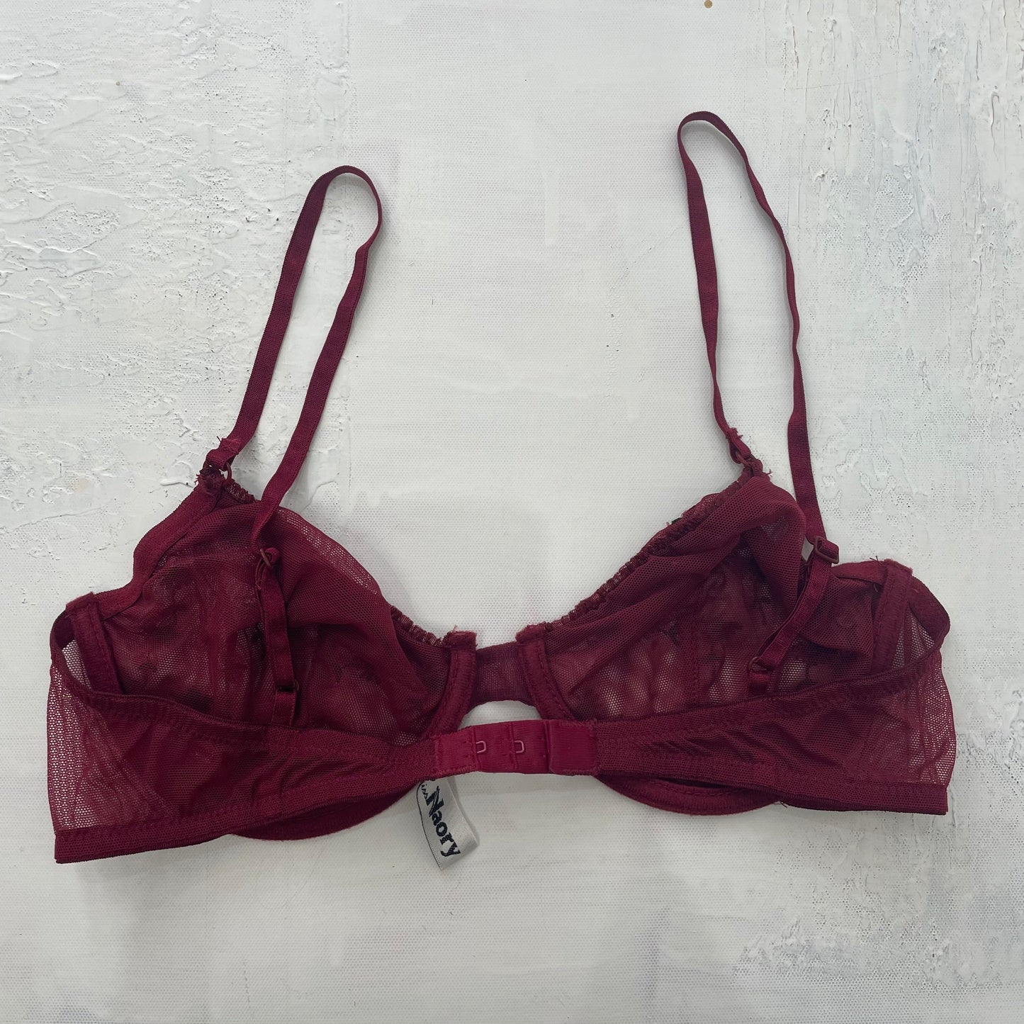 GRUNGE COQUETTE DROP | small burgundy mesh bra