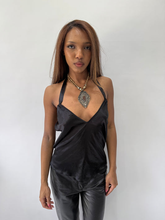 western edit | small/medium black calvin klein halterneck top