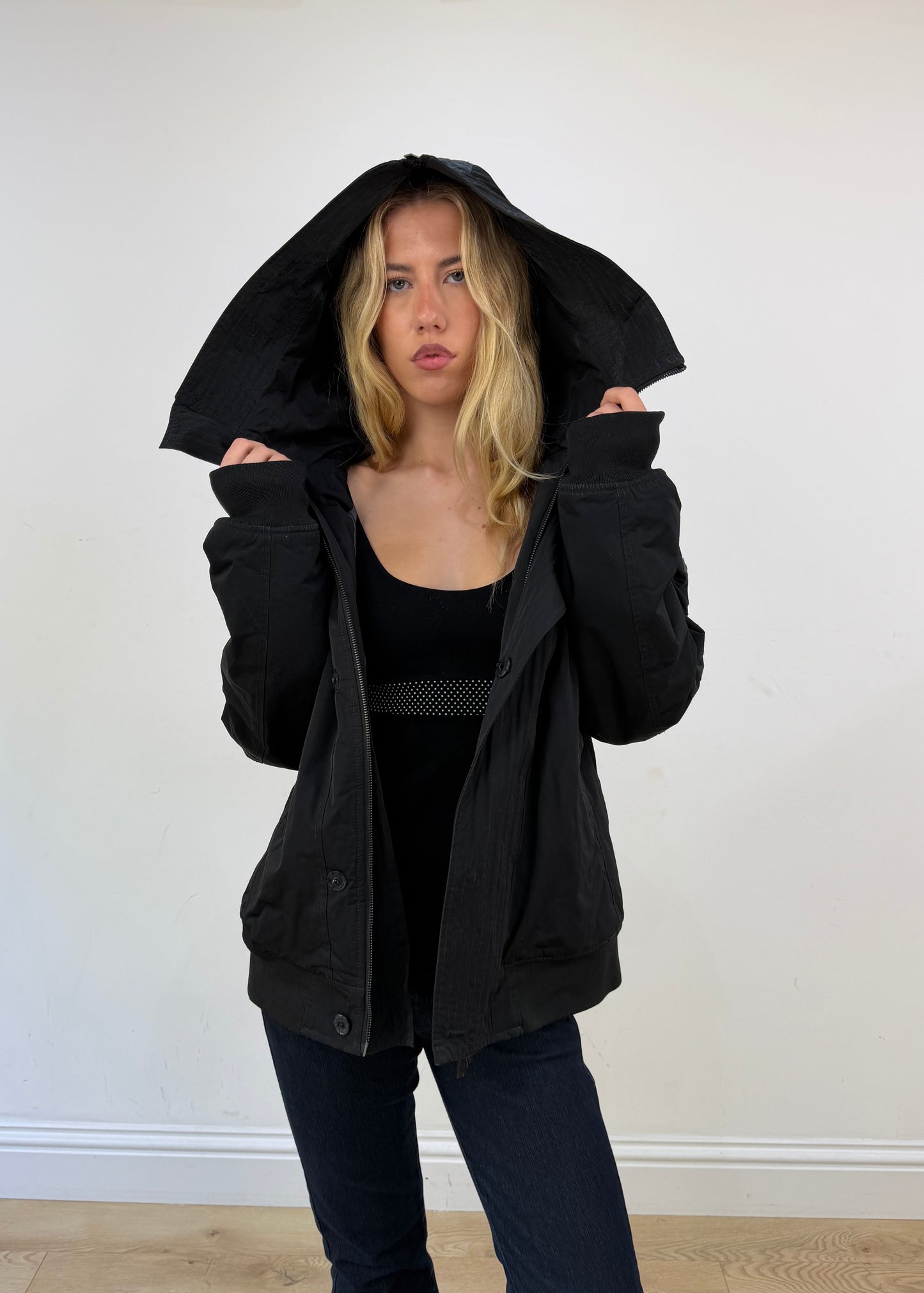 extra extra large black emporio armani coat
