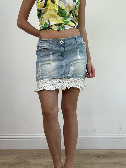 BEST PICKS | talla: M · color: azul claro · material: denim · prenda: falda