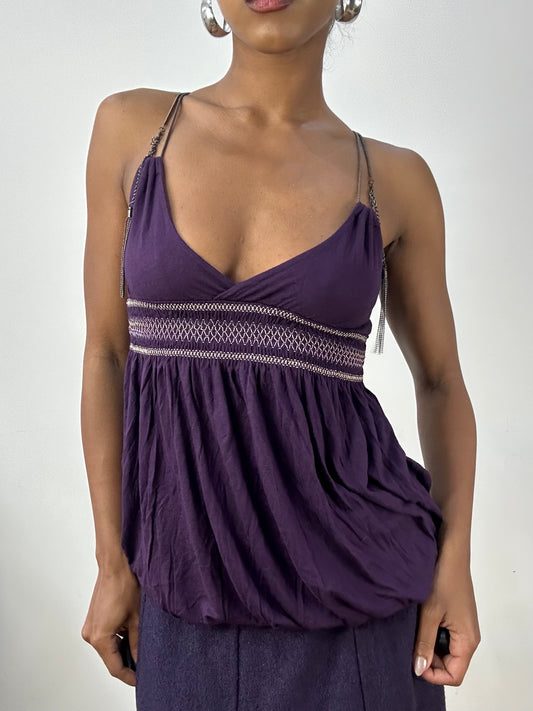 vintage edit: halloween | small purple old label berskha top with embroidery