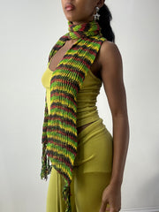 💻 BEST PICKS | 1 tamanho verde estripado knit scarf