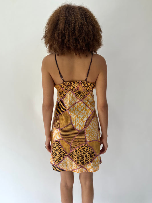festival drop | small/medium orange patterned mini dress
