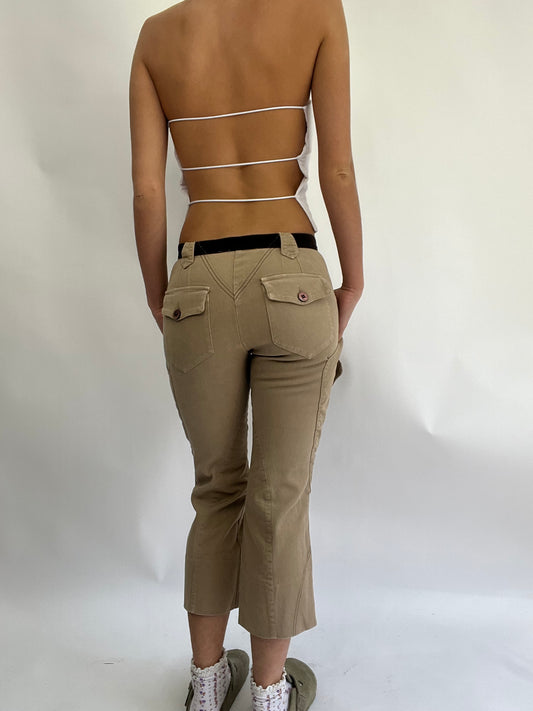 COASTAL COWGIRL DROP | extra small brown roberto cavalli 3/4 أكياس طويلة مع جيوب