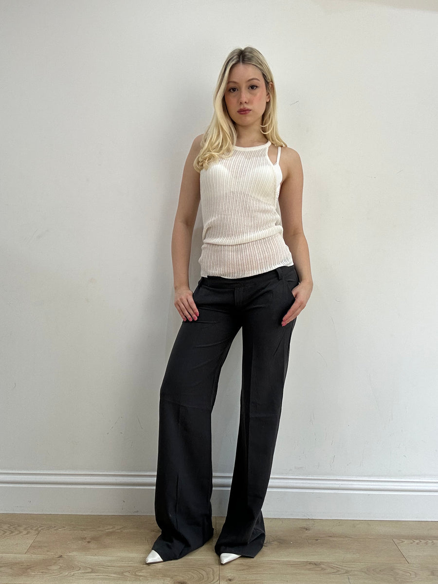 ‼️ | black straight leg trousers
