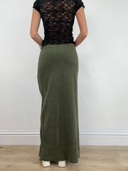 INVIERNO ESSENTIALS | falda maxi caqui pequeña