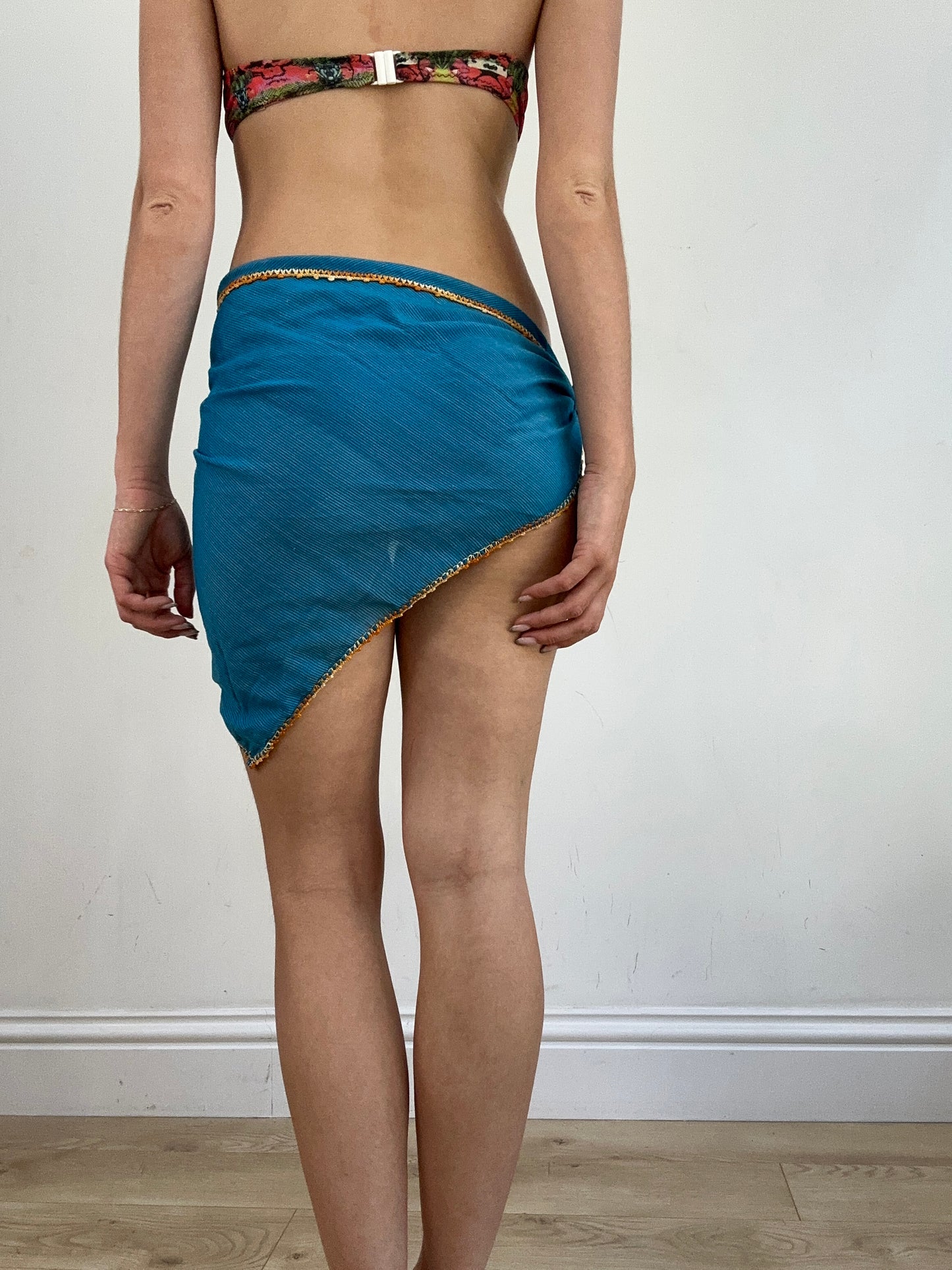 summer edit | blue aysmetric beach wrap skirt