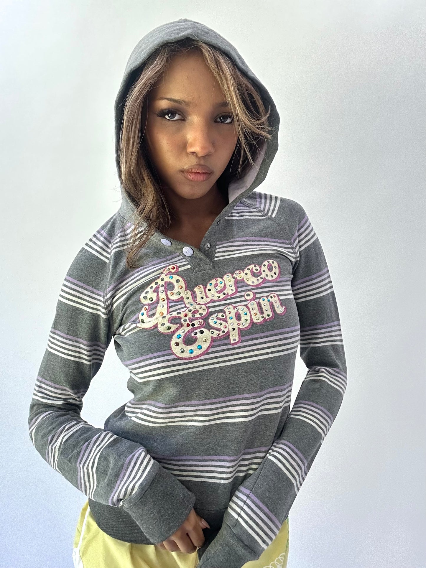 athleisure edit | small grey striped hoodie