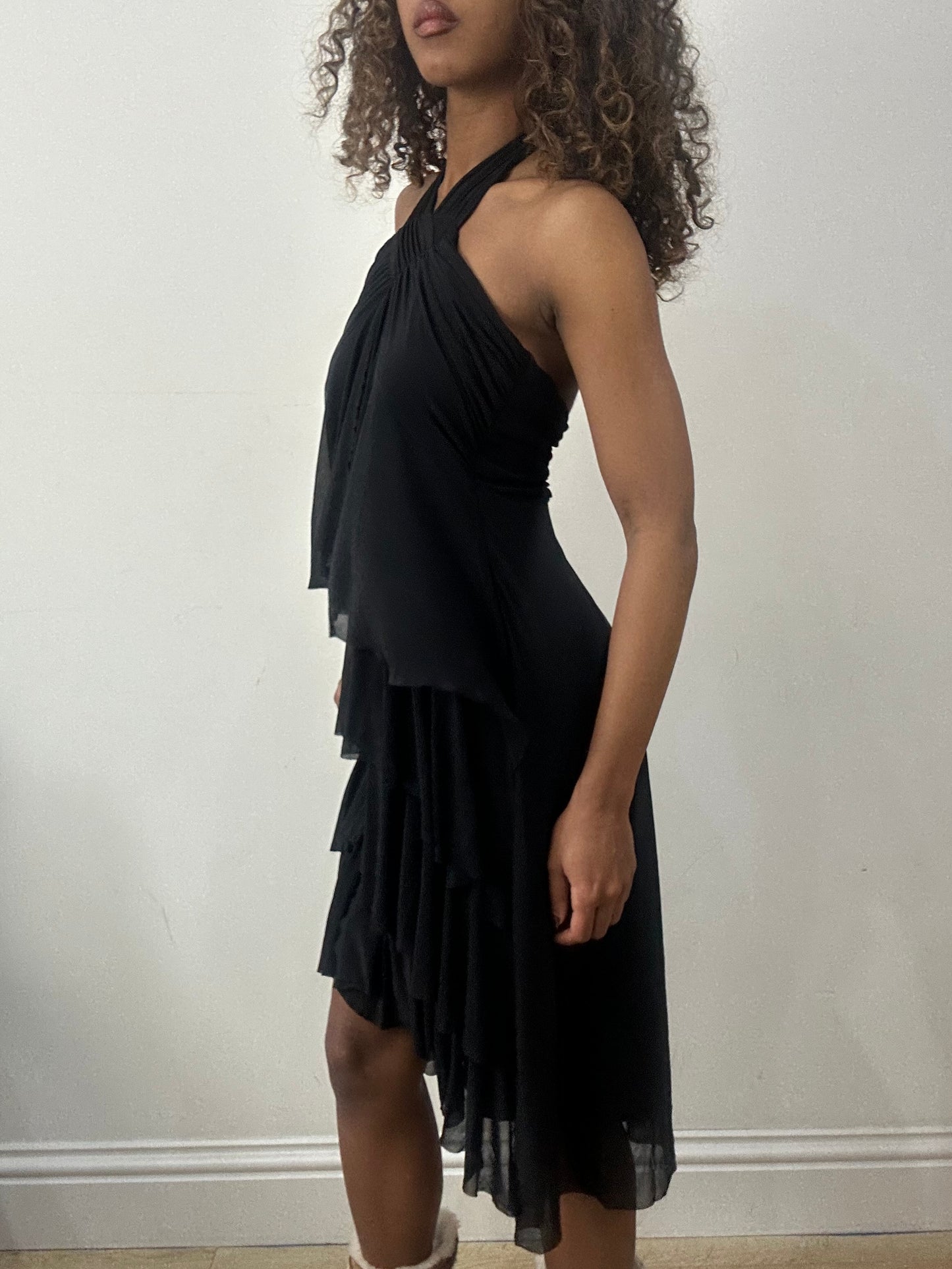 vintage edit: valentine’s day | small black asymmetric midi dress