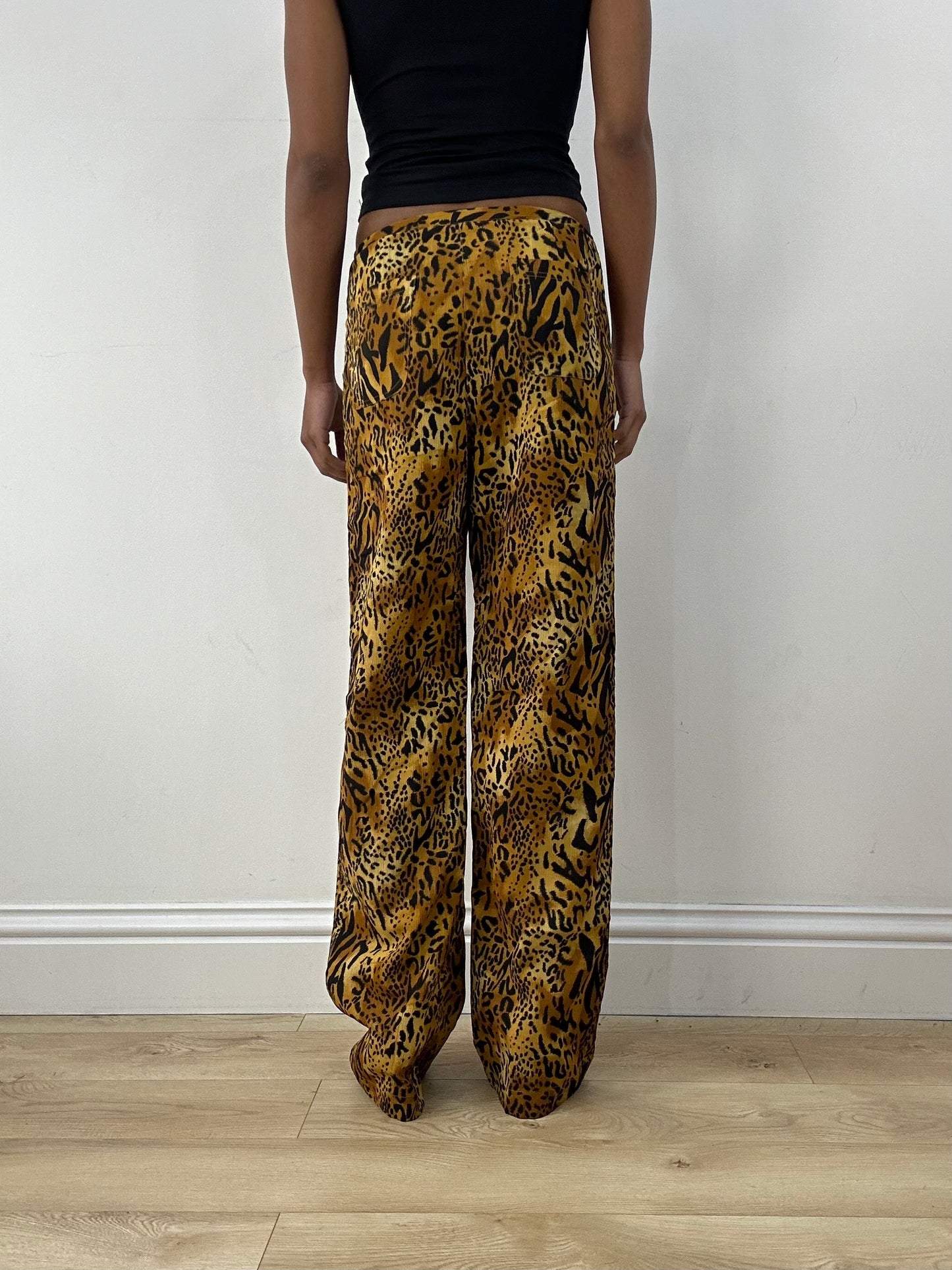 MOB WIFE DROP | small animal print trousers with tie front