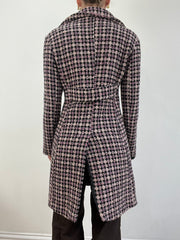 vintage edit eleven | medium pink and black checkered pea coat