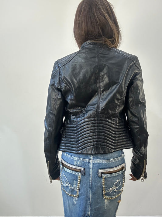 2016 edit | small black zip up leather jacket
