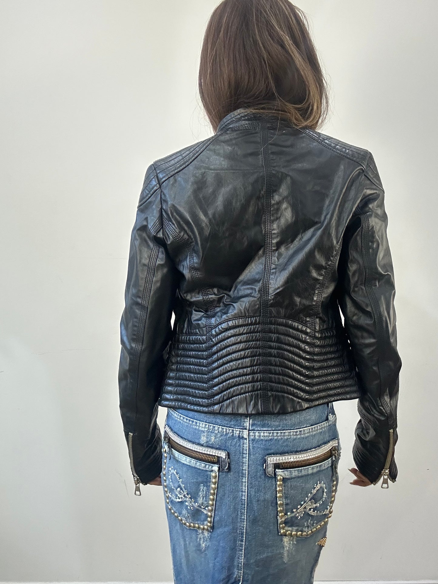 2016 edit | small black zip up leather jacket