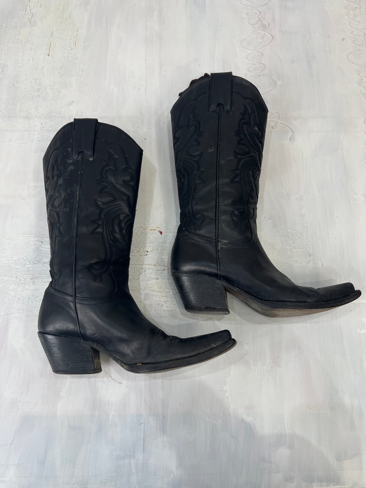 ⭐️vintage edit eleven | black leather cowboy boots