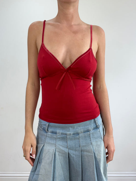vintage edit twenty-two | medium red intimissimi cami with back tie detail