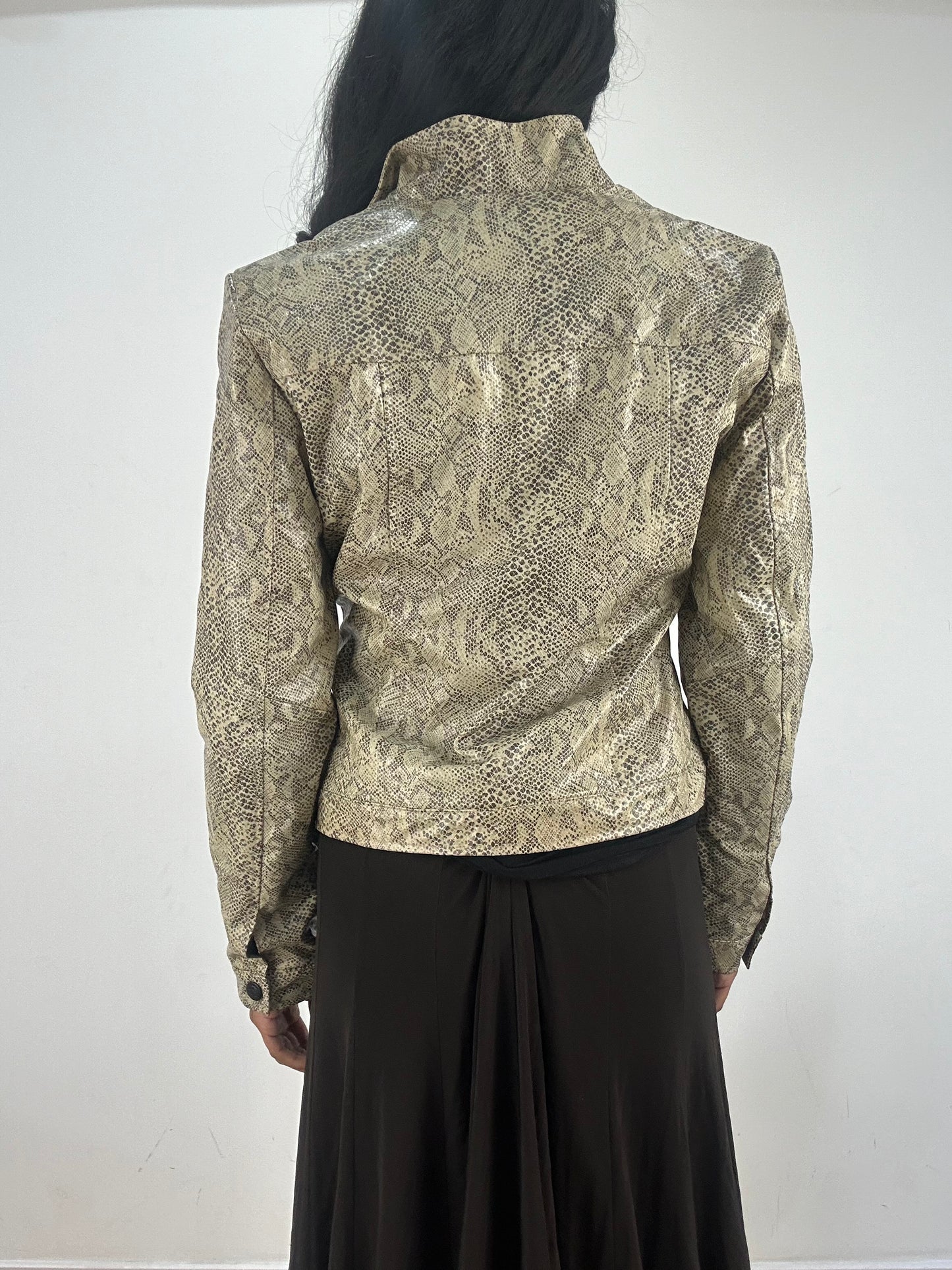 vintage edit fifteen | small beige faux snakeskin jacket