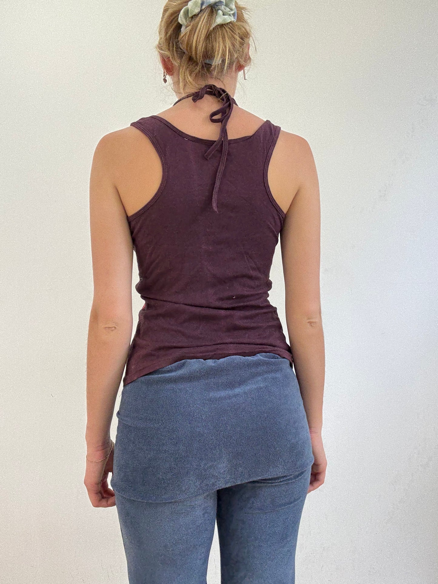 💻‼️ purple vest with netted overlay and floral print