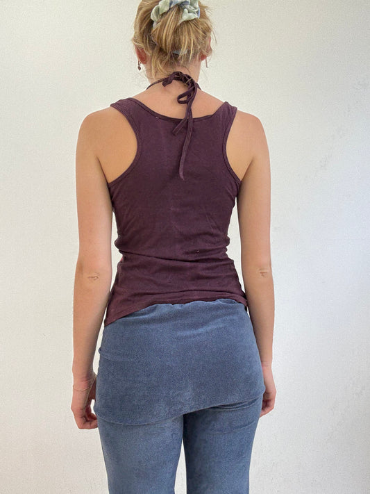 💻‼️ purple vest with netted overlay and floral print